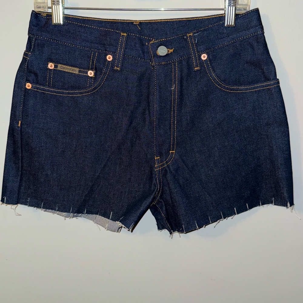 Calvin Klein Blue Jean Shorts with Distressed Hem NWOT